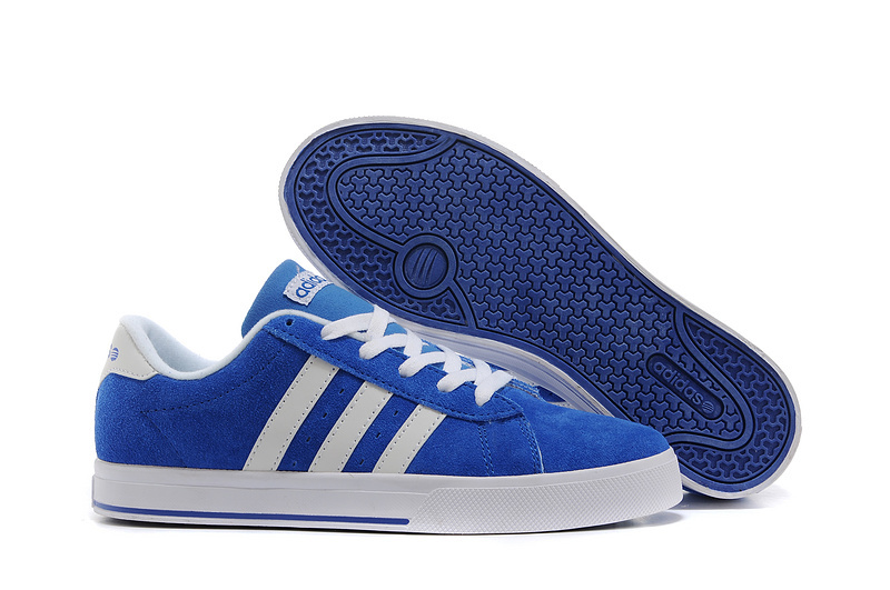 Men's/Women's Adidas NEO SE Daily Vulc Suede Shoes Bold Blue/Running White F39081