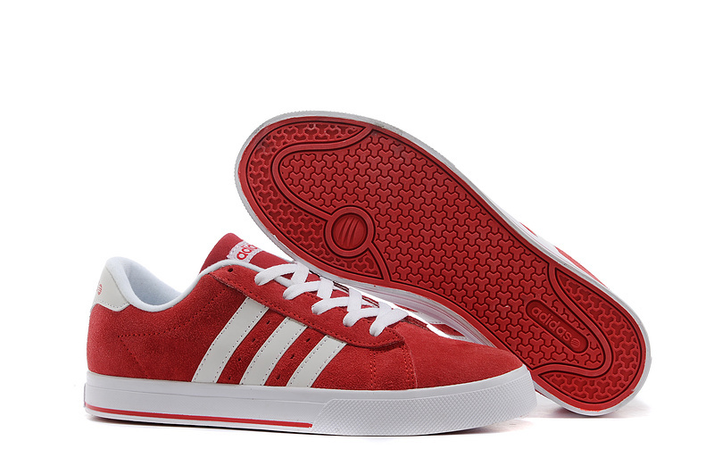 Men's/Women's Adidas NEO SE Daily Vulc Suede Shoes University Red/Running White F39078