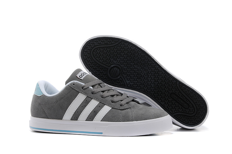 Men's/Women's Adidas NEO SE Daily Vulc Suede Shoes Tech Grey/Argentina Blue/Running White F39076