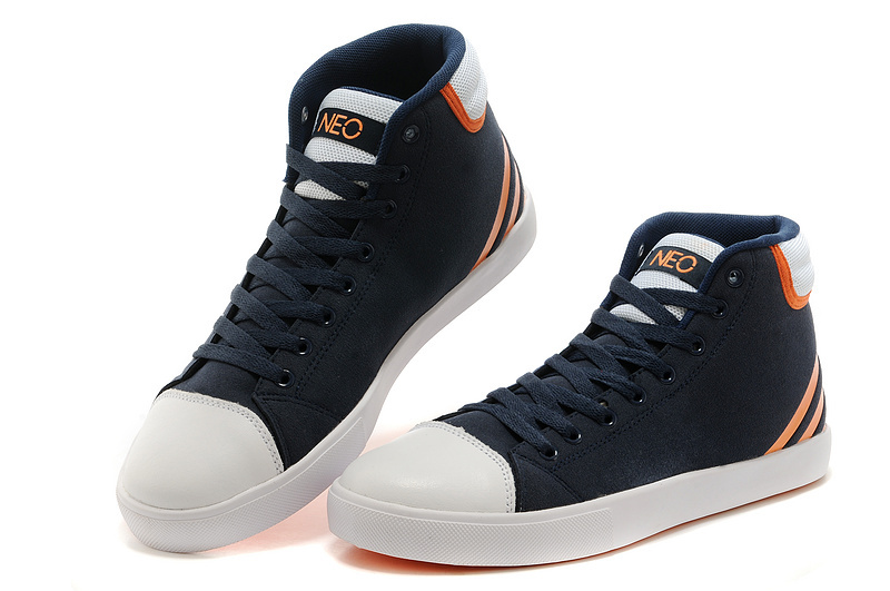 Men's/Women's Adidas NEO High Tops Shoes New Navy/Orange/White