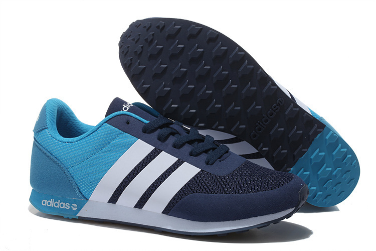 Men's/Women's Adidas NEO V Racer TM Apr Running Shoes Navy/Sky Blue/White