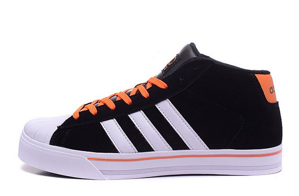 Men's Adidas Classic NEO High Tops Shoes Black White Orange F98981