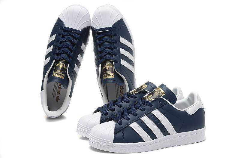 Men's/Women's Adidas Originals Superstar Foundation Shoes Collegiate Navy/Running White B27163
