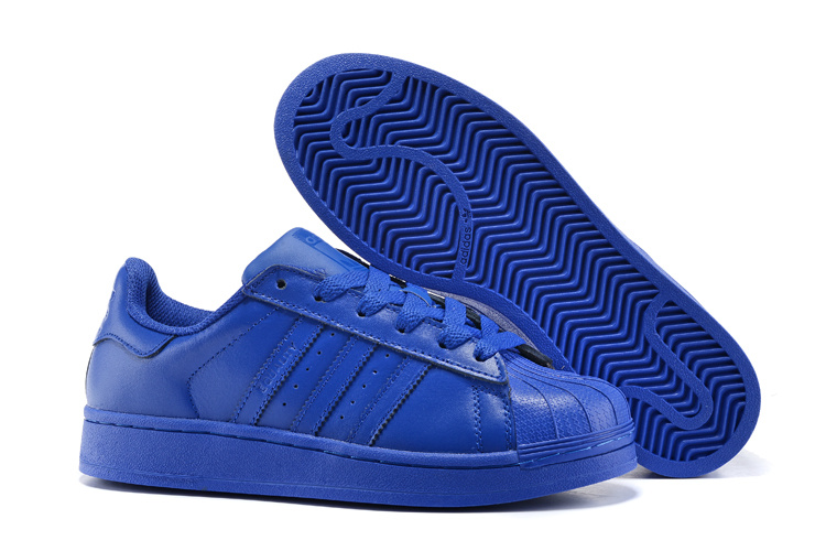 Men's/Women's Adidas Originals Superstar Supercolor Pack Shoes Bold Blue/Bold Blue/Bold Blue S41814