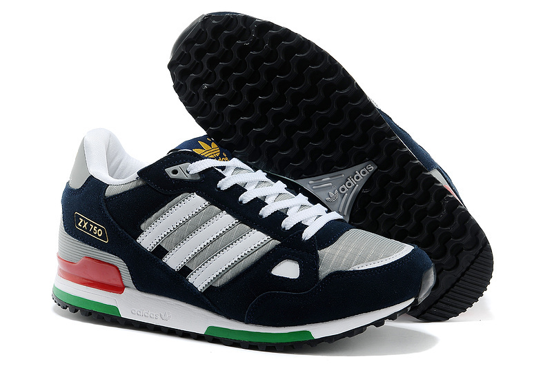 Men's Adidas Originals ZX 750 Shoes Dark Grey/Navy/White G64045