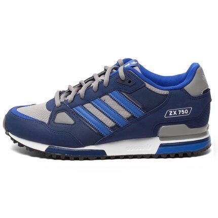 Men's Adidas Originals ZX 750 Shoes Navy Blue/Metallic Grey B23700