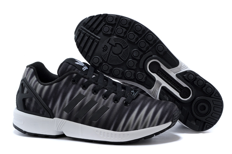 Men's adidas Originals ZX Flux Print Shoes Charcoal Grey/White/Black