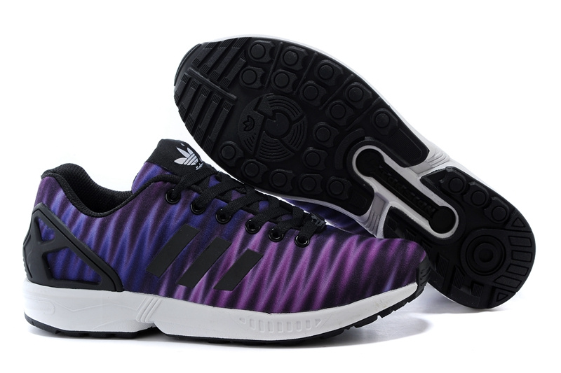 Men's adidas Originals ZX Flux Print Shoes Violet/Black