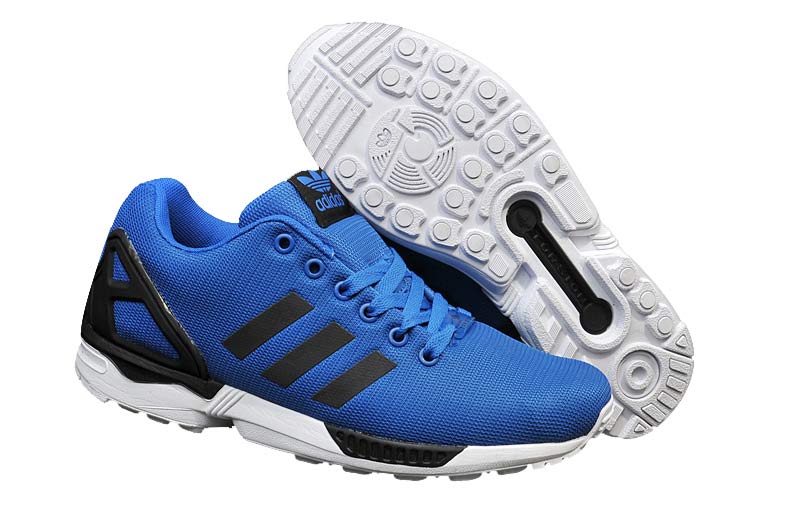 Men's adidas Originals ZX Flux Firework Prints Shoes Blue Black White M21328