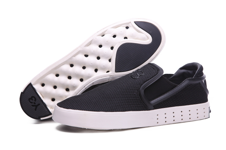 Men's Adidas Y-3 Laver Slip On Shoes Black/Black/White B35664