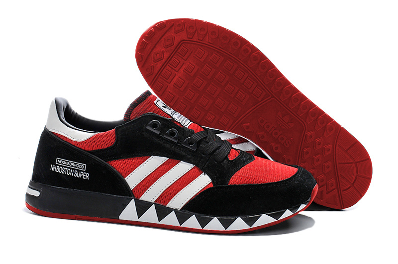 Men's/Women's Adidas Originals Neighborhood Boston Super OG Shoes Black/Red/White