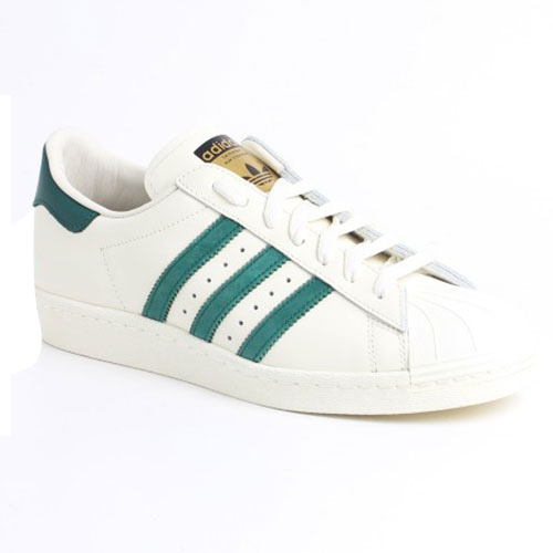 Men's/Women's Adidas Originals Superstar 80s Vintage Deluxe Shoes White/Collegiate Green B35981-GM0735