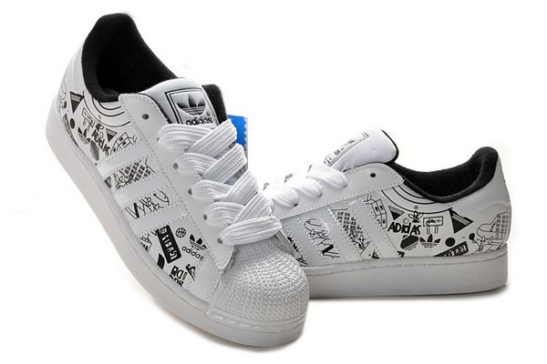 Men's/Women's Adidas Originals Superstar II Graffiti Shoes White/Black G01863