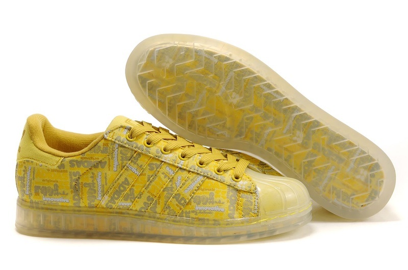Men's/Women's Adidas Originals Superstar CLR Shoes Yellow 668588