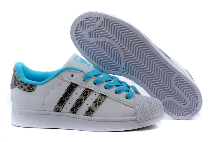 Men's/Women's Adidas Originals Superstar 2.0 "Snake" Casual Shoes WHITE/BRCYAN/BLUE M20899