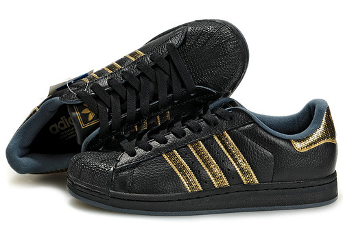 Women's Adidas Originals Superstar 2 "Bling Pack" Casual Shoes Black/Gold