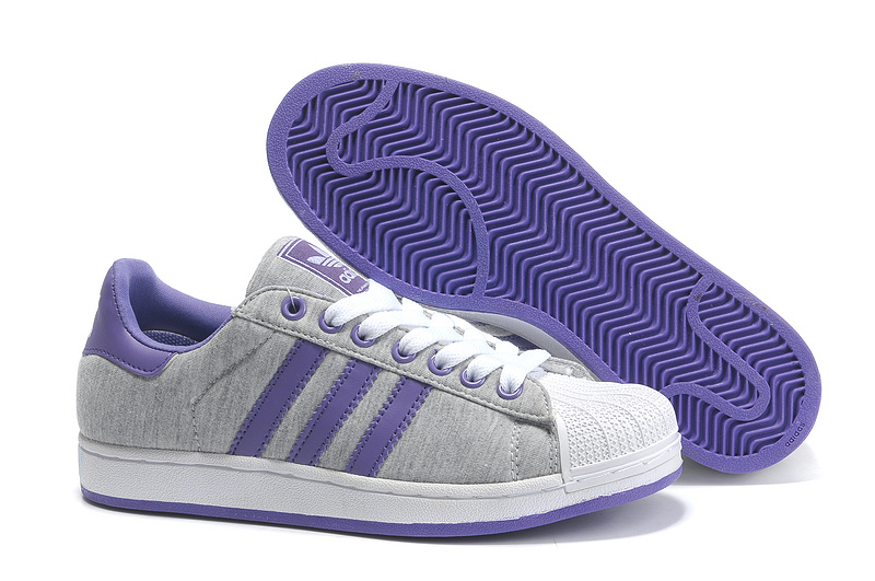 Men's/Women's Adidas Originals Superstar 2 Casual Shoes Grey/Purple G17251