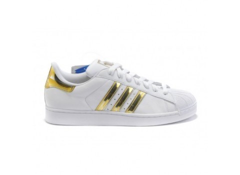Men's/Women's Adidas Originals Superstar II Shoes Running Shoes White/Gold