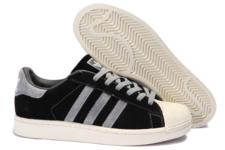 Men's Adidas Originals Superstar 2 Casual Shoes Black/Grey 096976