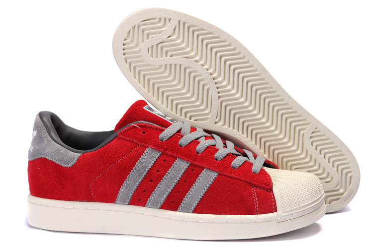 Women's Adidas Originals Superstar 2 Casual Shoes Red/Grey 096986