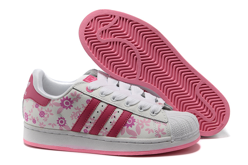Women's Adidas Originals Superstar 2 Print Casual Shoes White/Pink 019784