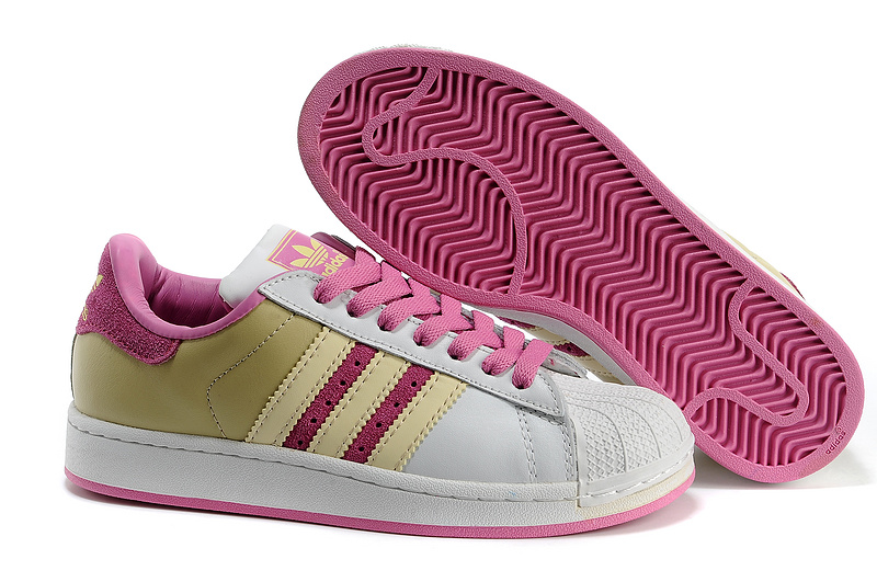 Women's Adidas Originals Superstar 2 Casual Shoes White/Pink/Yellow 677294