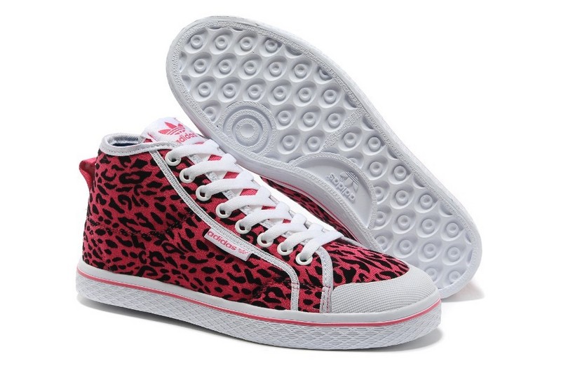 Women's Adidas Originals Honey Mid W Casual Shoes Pink Black Leopard G95730