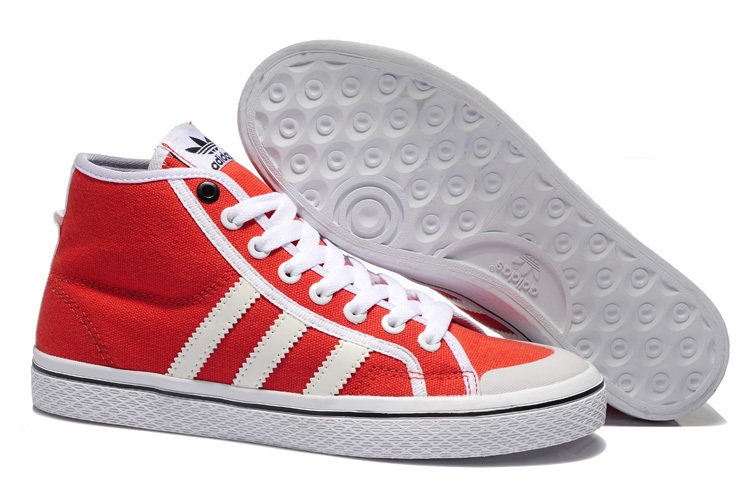 Women's Adidas Originals Honey Stripes Mid W Casual Shoes Red/White Q23318