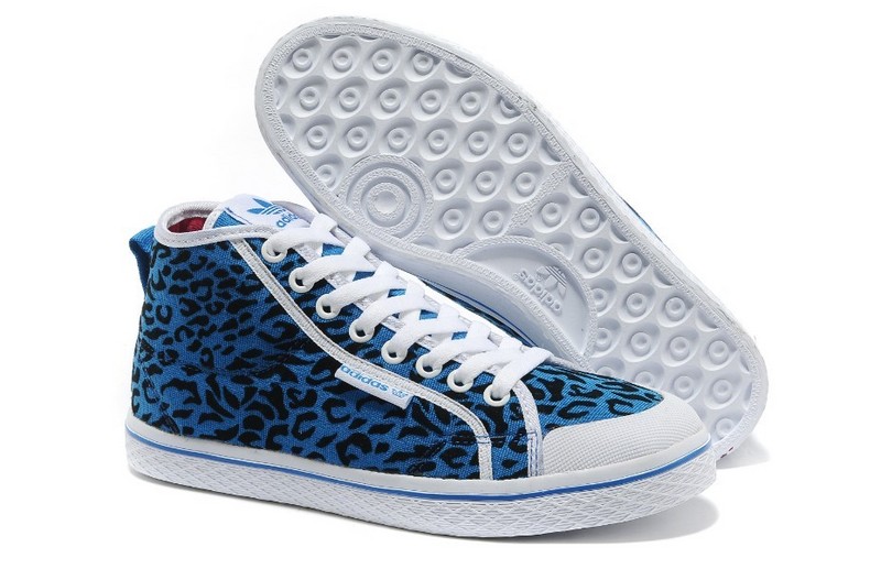 Women's Adidas Originals Honey Mid W Casual Shoes Blue Leopard G95729
