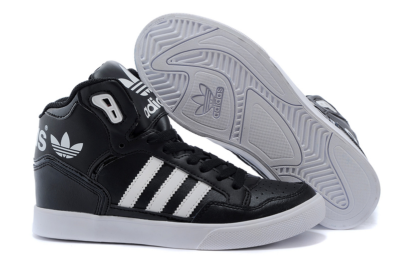 Men's/Women's Adidas Originals Extaball High Top Leather Basketball Shoes Black/White M20863