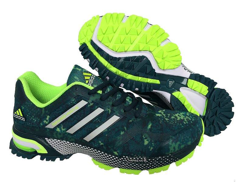 Men's Adidas Marathon Print 3D Running Shoes Ink Green/Fluorescent Green