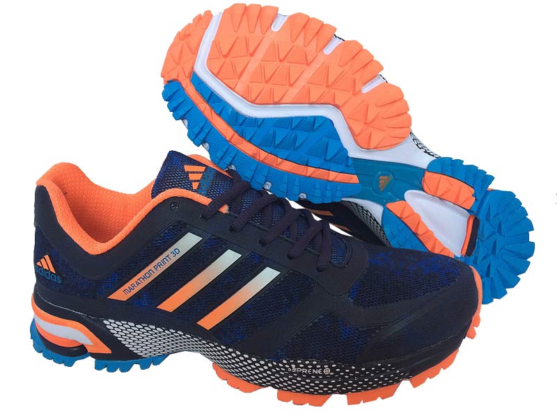 Men's Adidas Marathon Print 3D Running Shoes Violet/Orange/Ultramarine