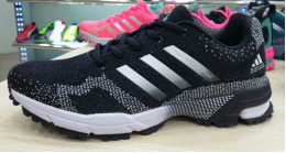 2015 Men's Adidas Marathon Flyknit Running Shoes Black/Silver