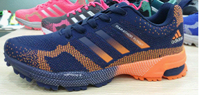 2015 Men's Adidas Marathon Flyknit Running Shoes Navy/Orange