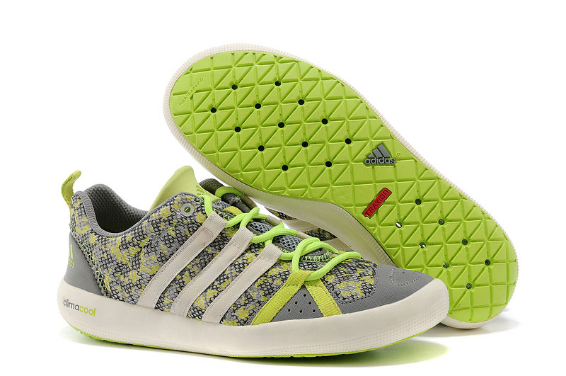 Men's Adidas Outdoor Climacool Boat Lace Shoes Grey/Fluorescent Green M21849