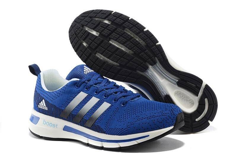 Men's Adidas Questar Flyknit Boost Running Shoes Bold Blue/Black