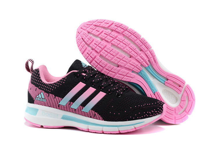 Women's Adidas Questar Flyknit Boost Running Shoes Pink/Core Black/Mint