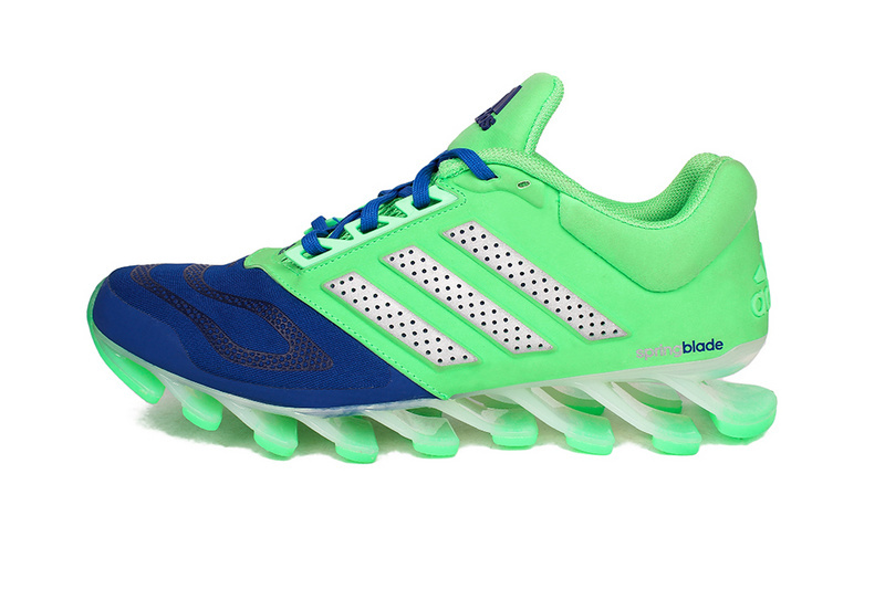 Men's Adidas Springblade 5 Running Shoes Fluorescent Green/Blue