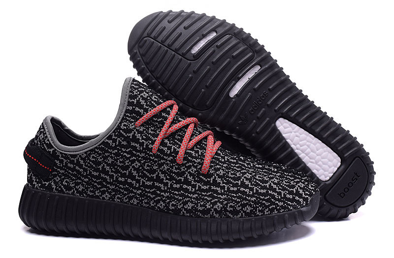 Men's Adidas Yeezy Boost 350 Shoes Black/Grey/Red