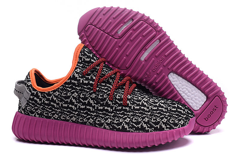 Women's Adidas Yeezy Boost 350 Shoes Black/Light Apricot/Purple